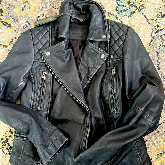 All saints leather jacket, women’s size 4 - Picture 4 of 5
